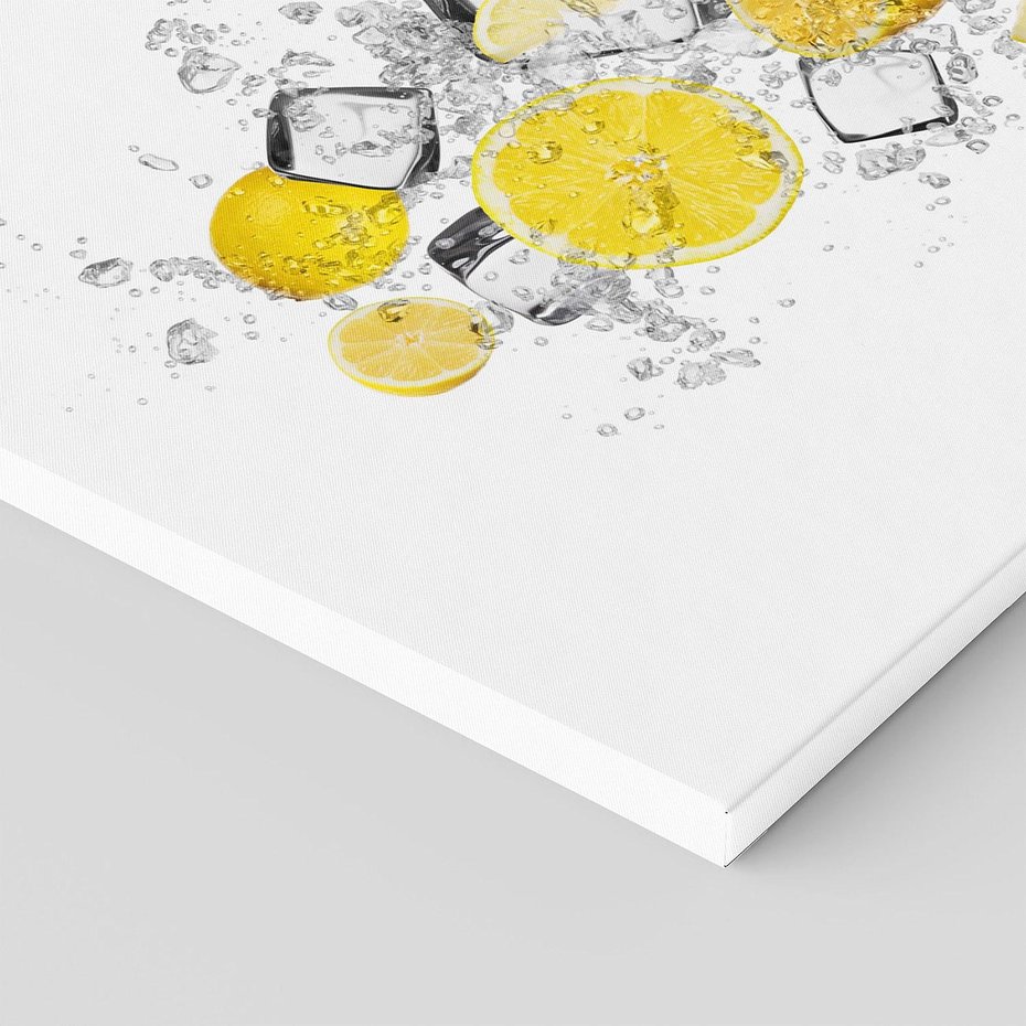 Obraz na płótnie 150x50 - Odkryj świeżość - lód, cytryny