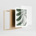 Plakat w ramie 40x50 - Zieleń Wewnętrznego Spokoju - zielony plakat, roślinne inspiracje - rama drewno