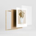 Plakat w ramie 50x70 - Rytmy Nowych Wizji - abstrakcyjne liście, tropikalne w wazonie - rama drewno