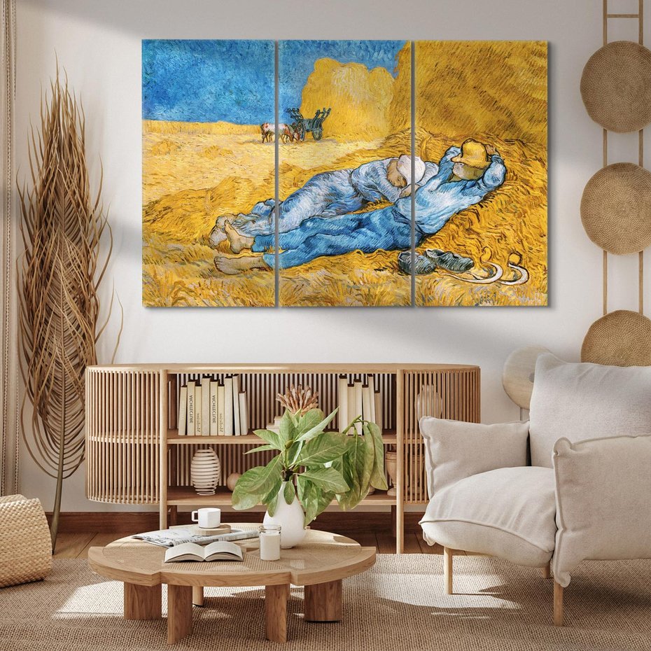 Obraz na płótnie 120x80 - "The Siesta " (1890) Vincent van Gogh - Reprodukcja - reprodukcja, obraz na płótnie