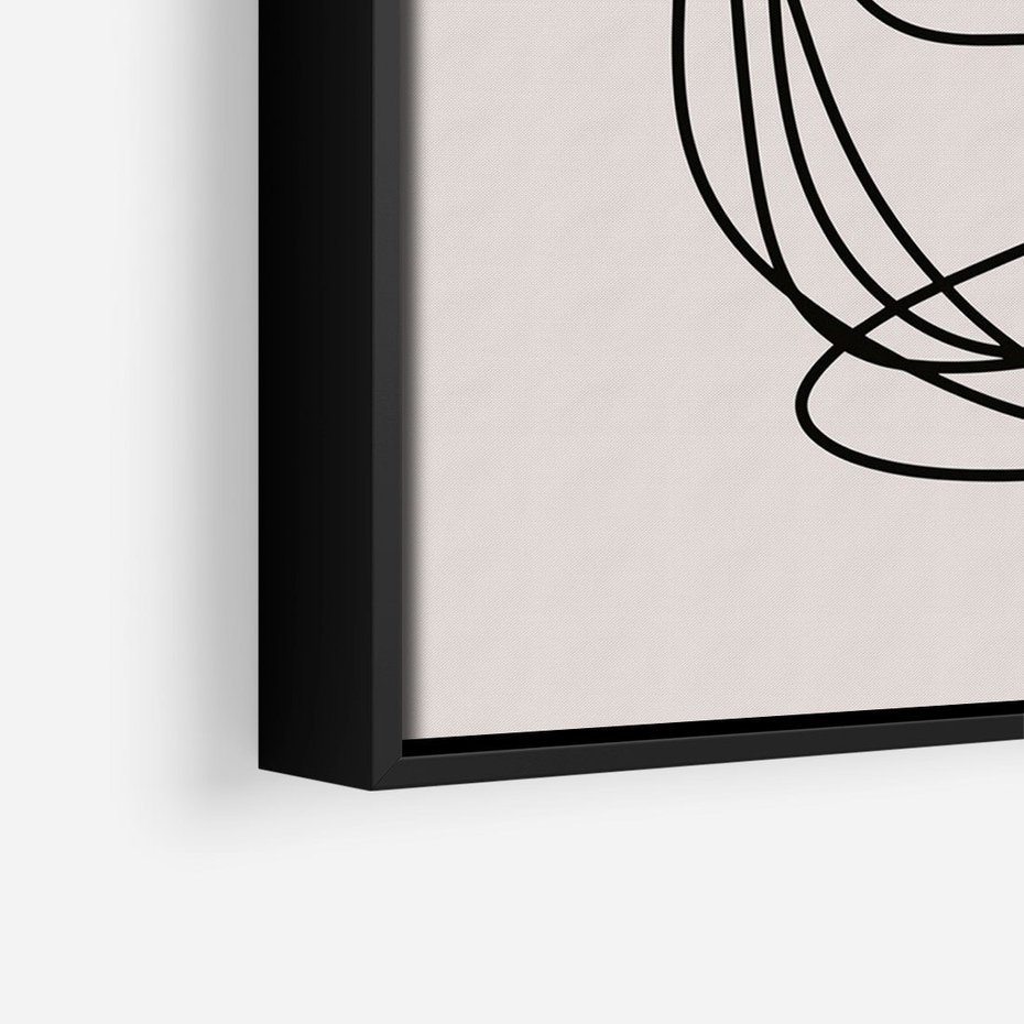 Obraz w ramie 70x100 - Strukturalne Kontrasty - abstrakcyjne szkicowane linie, minimalizm - rama czarna