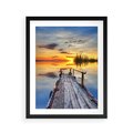 Plakat w ramie 40x50 - Zachód słońca na pomostach - zachód, słońca - rama czarna