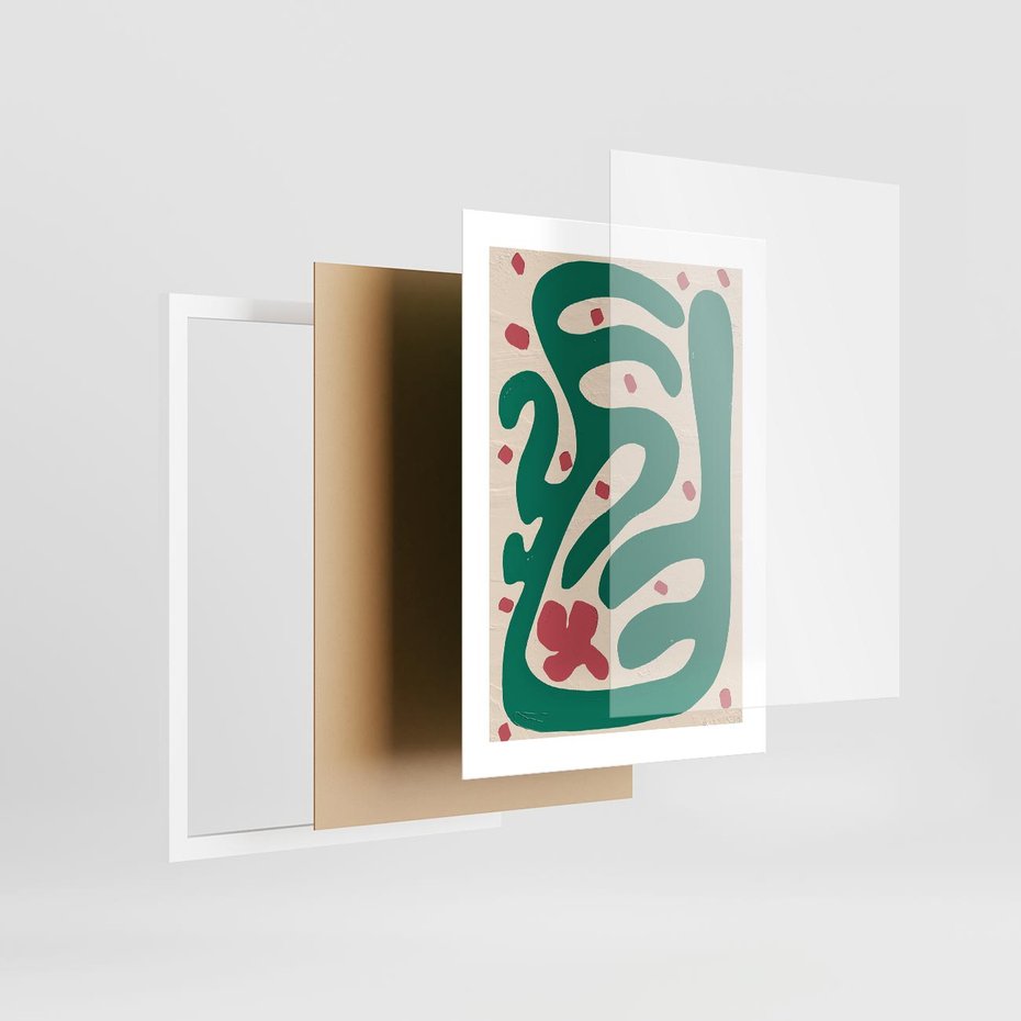 Plakat w ramie 30x40 - Boho Widoki - abstrakcyjny obraz, plakat - rama biała