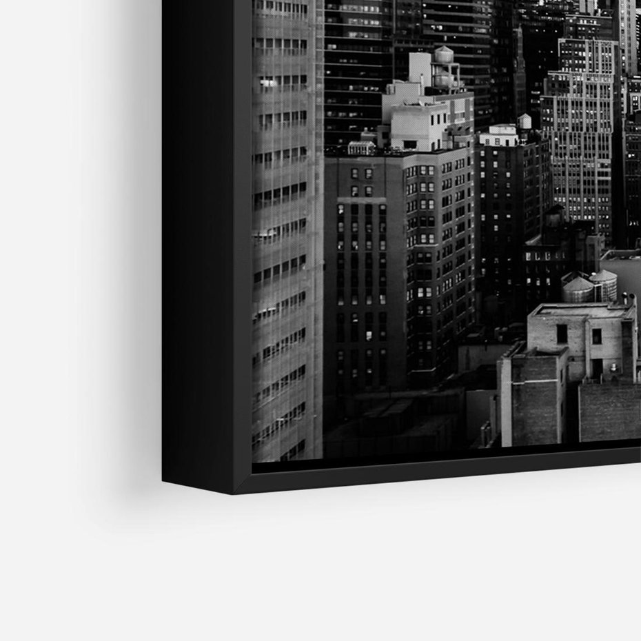 Obraz w ramie 100x70 - Wibracje Miejskiego Życia - miasto, wieżowce - rama czarna