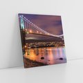 Obraz na płótnie 50x50 - Most nocą w Kanadzie - Kanada, most