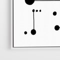 Obraz w ramie 70x100 - Nocne Zawirowania - abstrakcyjny plakat, czarne kropki i kreski - rama biała