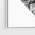 Obraz w ramie 50x50 - Drzewo Serca - czarne serce, tekstura jak kora drzewa - rama biała