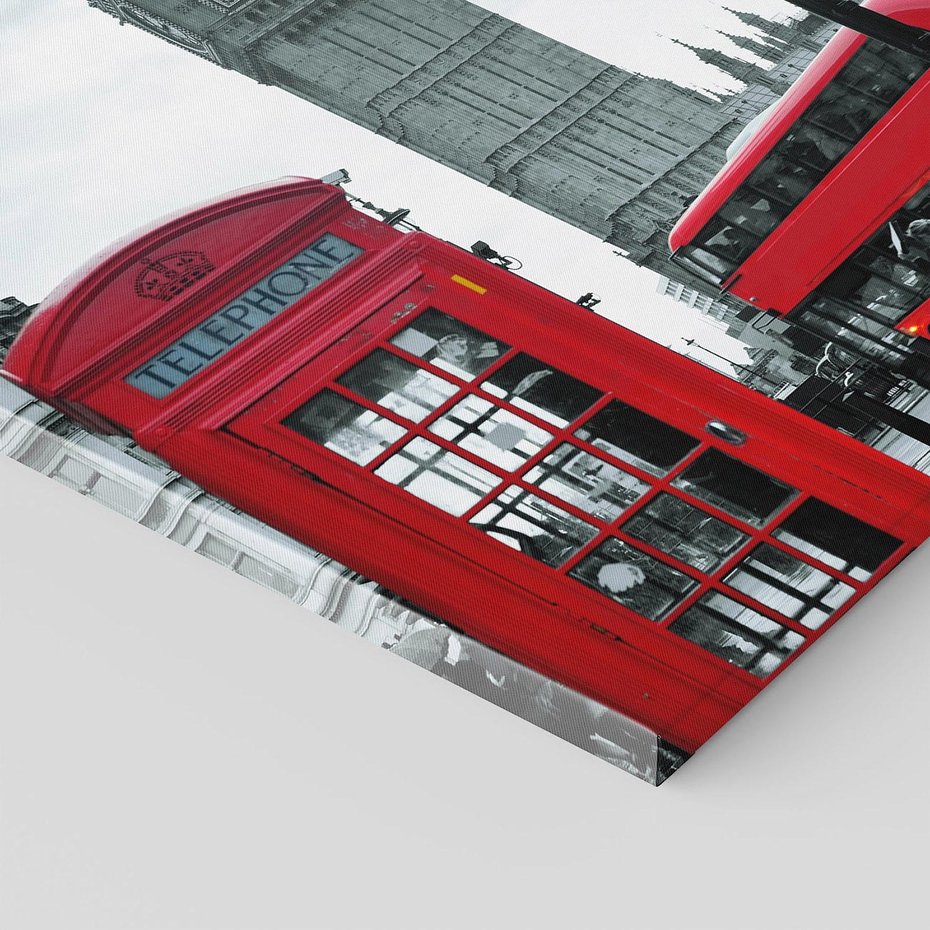 Obraz na płótnie 40x40 - Uliczka z charakterystyczną budką w Londynie - Londyn, budka