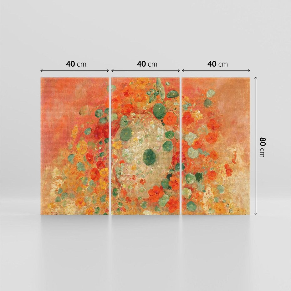 Obraz na płótnie 120x80 - "Nasturcje" (1905) Odilon Redon - Reprodukcja - reprodukcja, obraz na płótnie