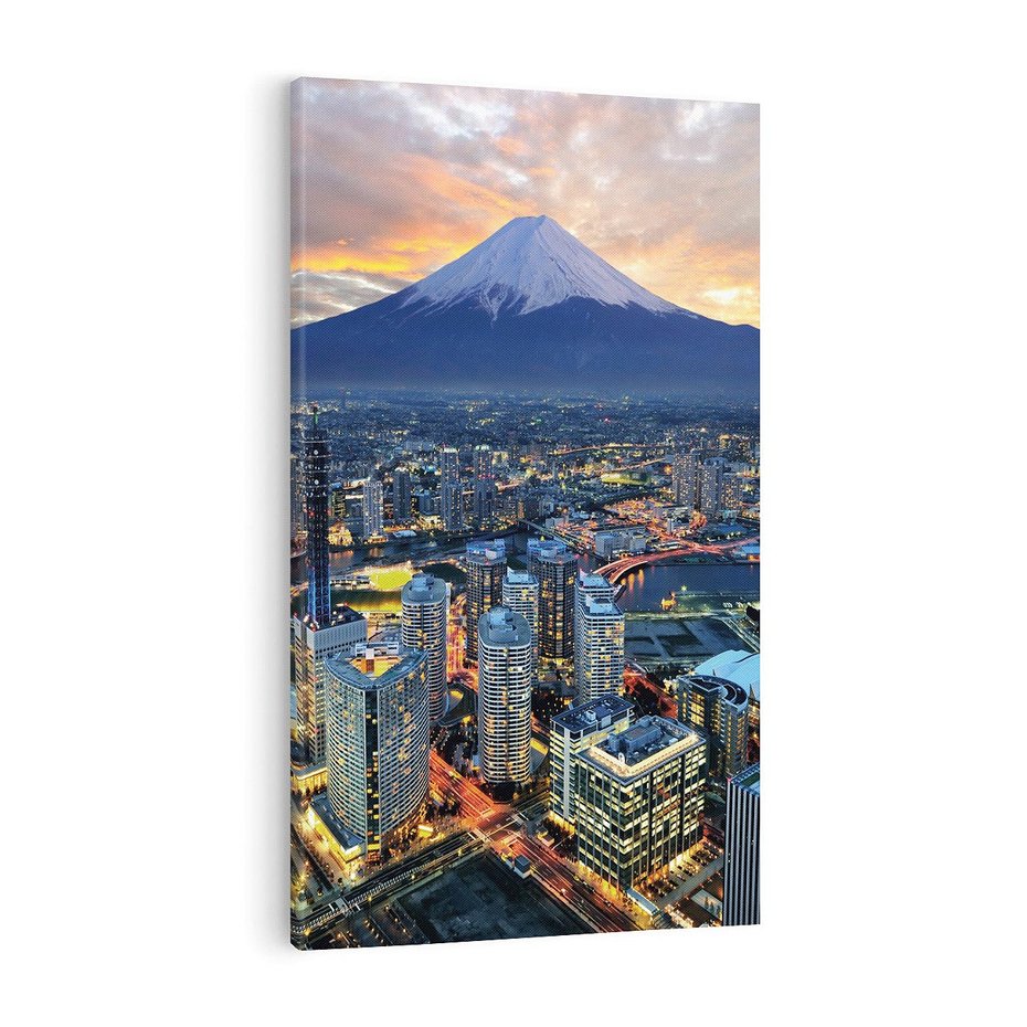 Obraz na płótnie 70x100 - Miasto na Górnym Horyzoncie - miasto, góry