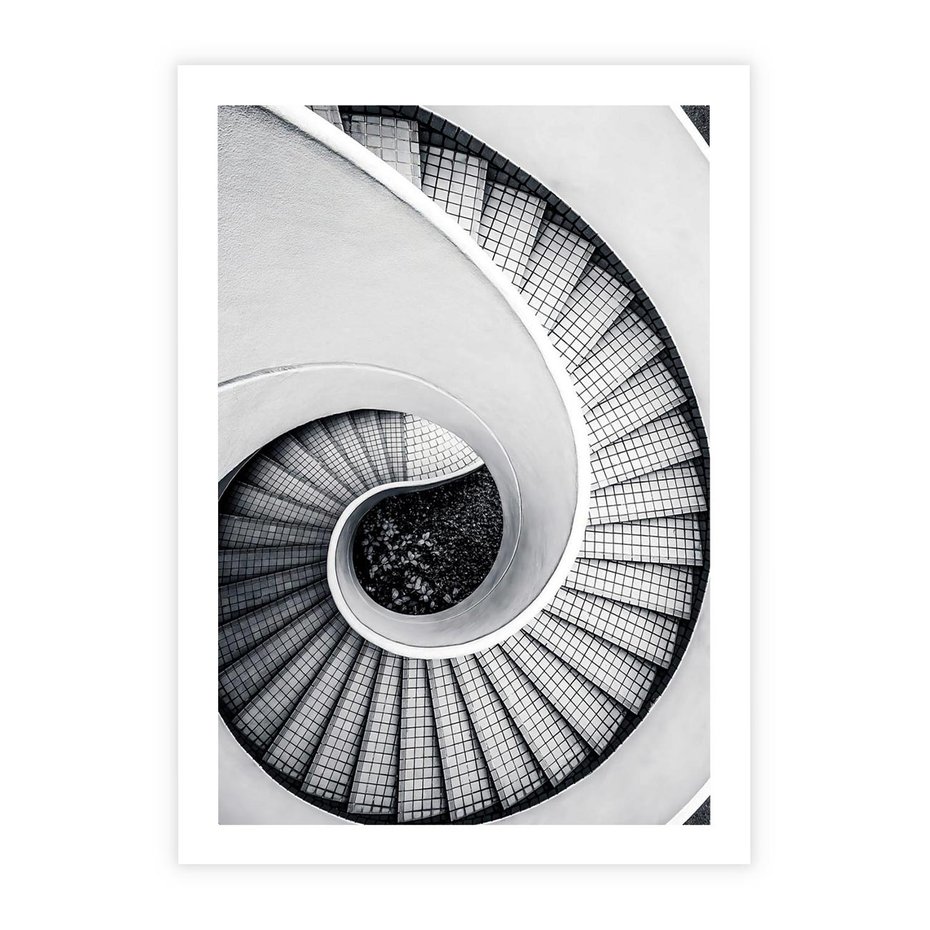 Plakat bez ramy 21x30 - Nowoczesne Schody: Kręcone Piękno - nowoczesna architektura, kręcone schody