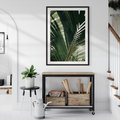 Plakat bez ramy 21x30 - Tropikalne Uroki: Palmy i Zielone Liście - palmy, zielone liście
