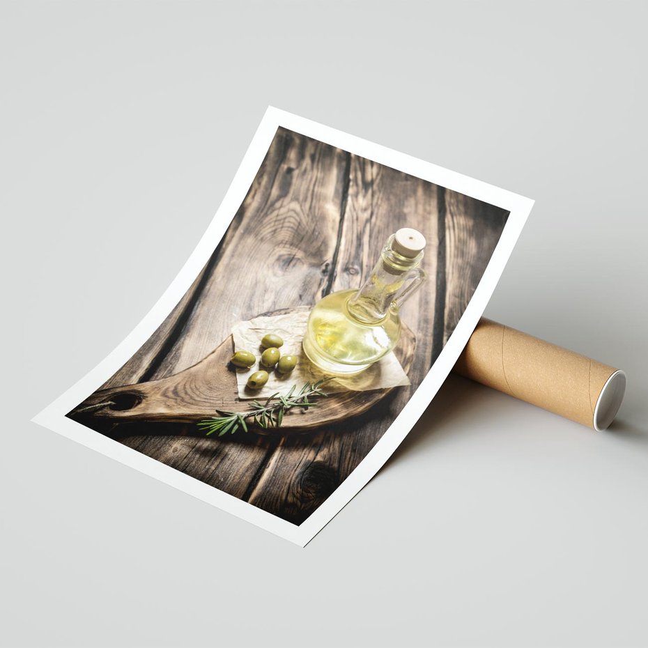 Plakat bez ramy 50x70 - Oliwki w restauracji - oliwa, oliwki