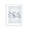 Plakat w ramie 30x40 - Trójwymiarowe formy geometryczne - geometria, 3D - rama biała