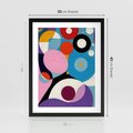 Plakat w ramie 30x40 - Kolorowe Ulotności - abstrakcyjny obraz olejny, żywe kolory - rama czarna