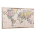 Obraz na płótnie 120x80 - Światło Przeszłości - retro mapa świata, mapa