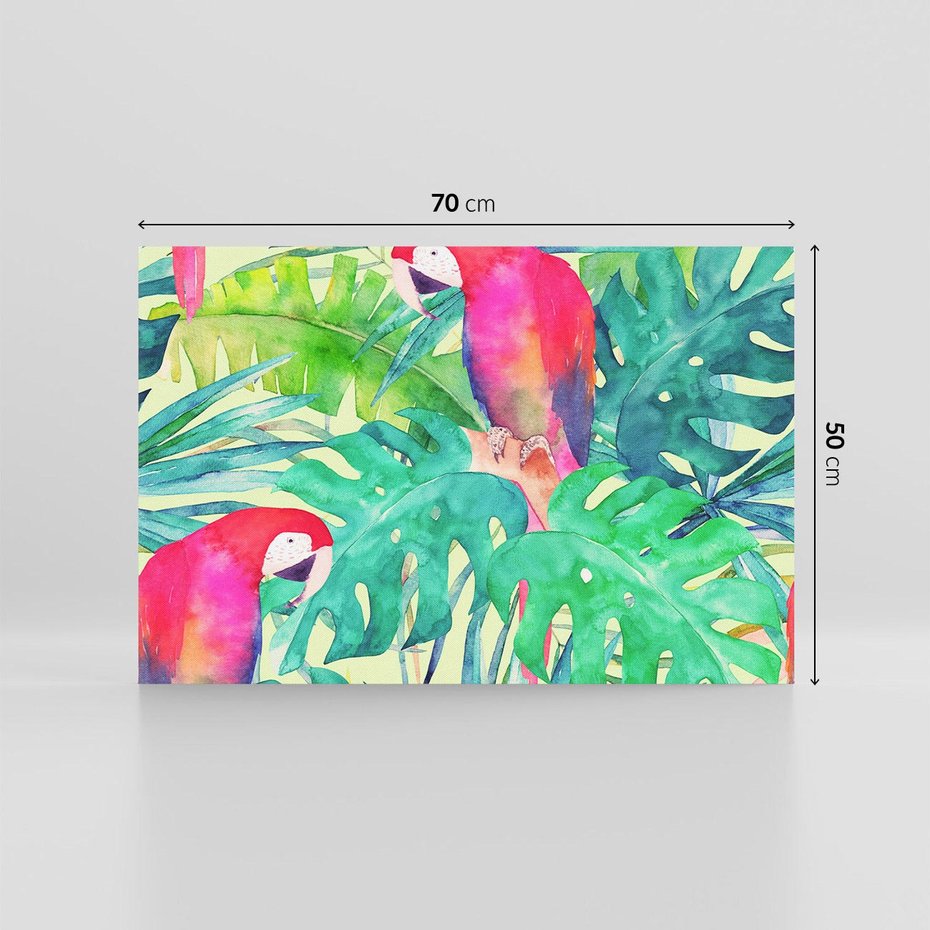 Obraz na płótnie 70x50 - Egzotyczna Przygoda - tropikalne, liście