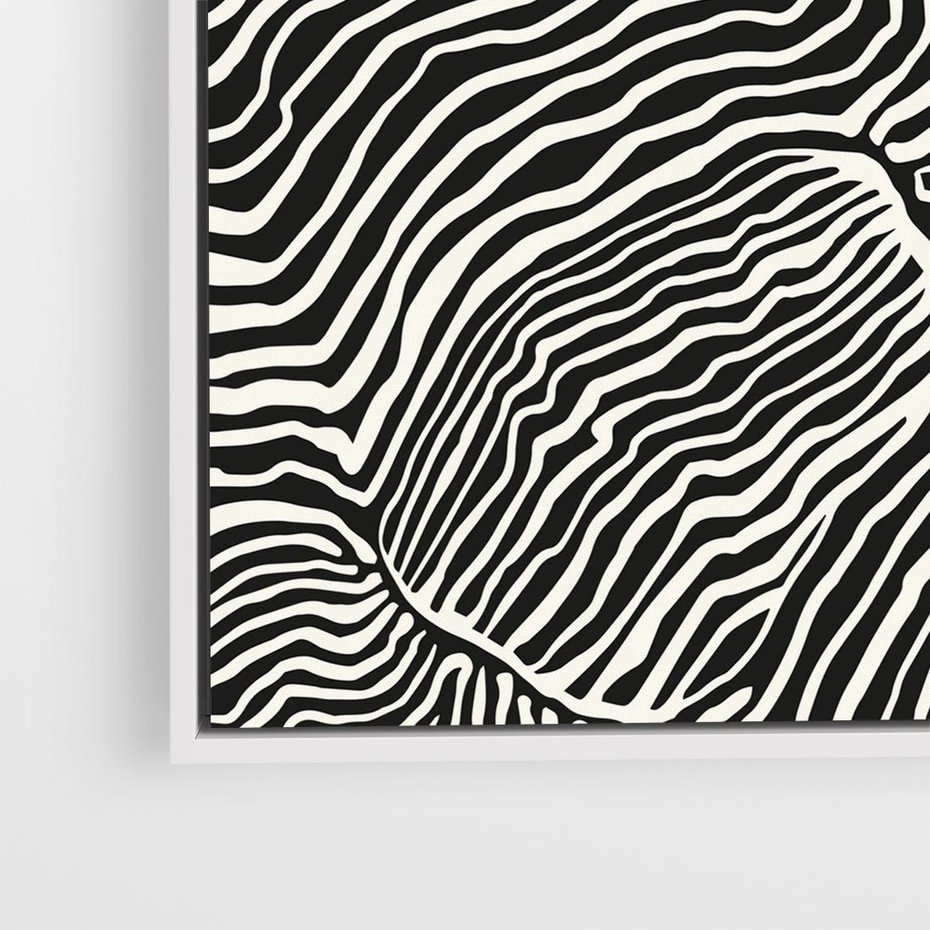 Obraz w ramie 50x50 - Migoczące Kontury - boho plakat, rycina - rama biała