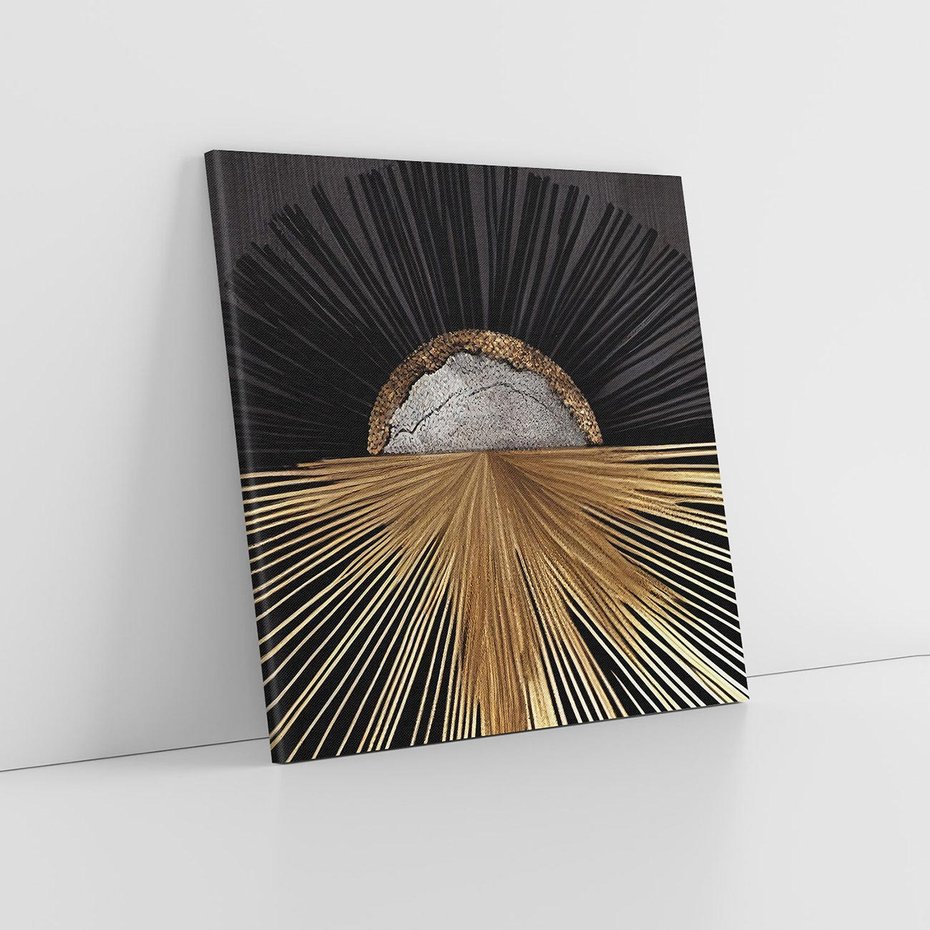 Obraz na płótnie 30x30 - Metaliczne Boho Abstrakcje - boho, słońce