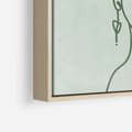 Obraz w ramie 70x100 - Spokojne Objęcia Natury - abstrakcja, zielony szkic - rama drewno