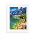 Plakat w ramie 40x50 - Mistyczne Połączenie - jezioro, góry - rama biała