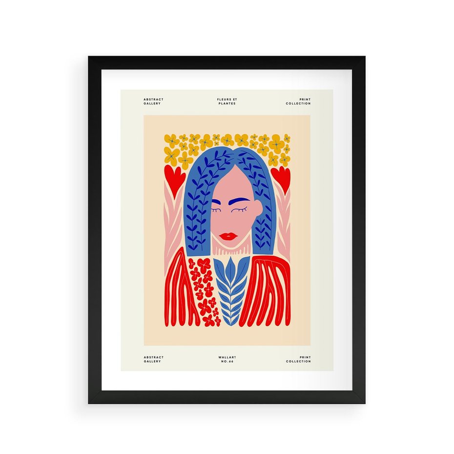 Plakat w ramie 40x50 - Impulsy Czasu - kobieca sztuka, abstrakcja - rama czarna