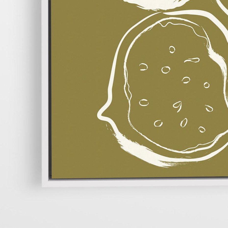 Obraz w ramie 80x80 - Podróżne Barwy - figi, minimalistyczny styl - rama biała