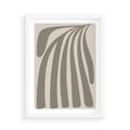 Plakat w ramie 50x70 - Beżowa Delikatność - nowoczesna sztuka, plakat modern - rama biała