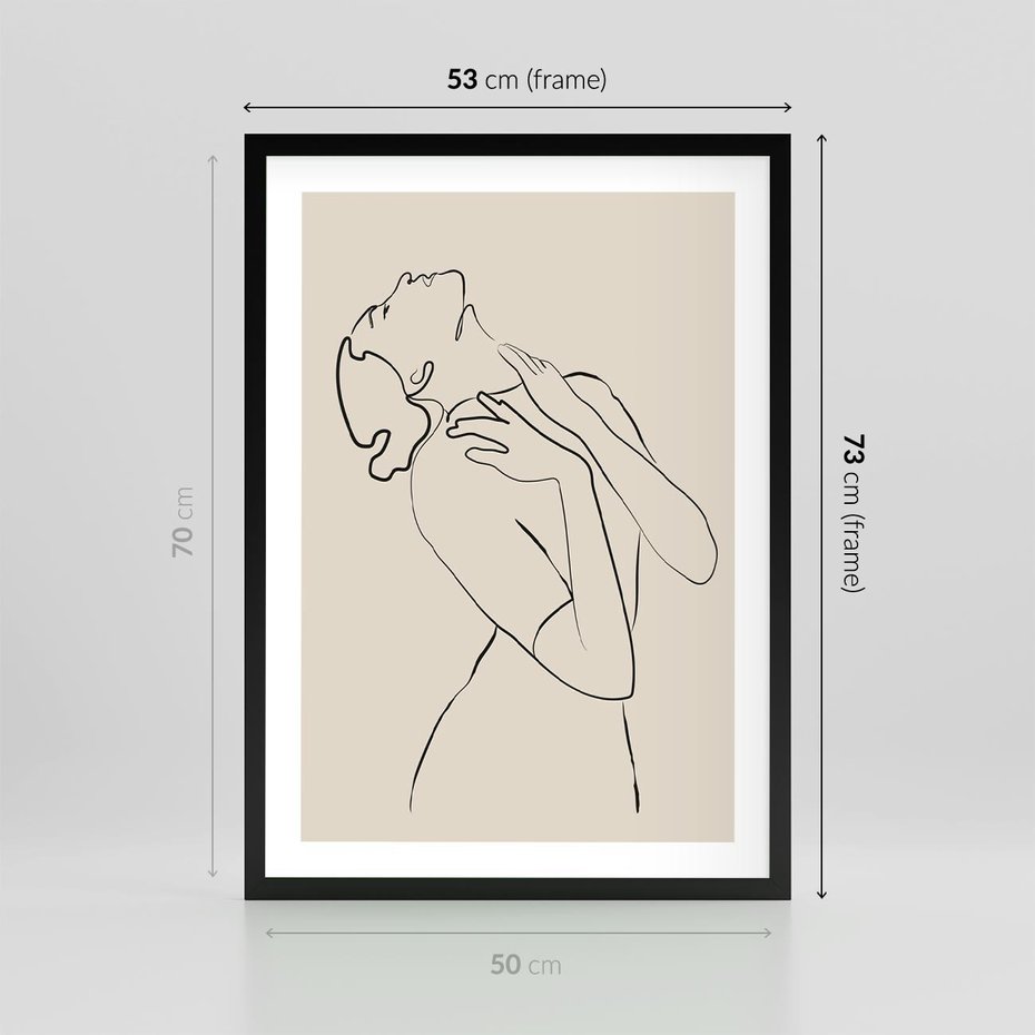 Plakat w ramie 50x70 - Bezkresny Taniec - kobieta, szkic - rama czarna