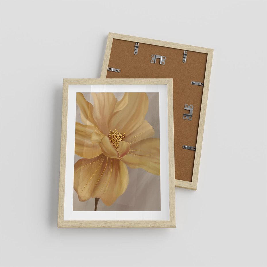 Plakat w ramie 30x40 - Kwiaty malowane olejem - eksplozja kolorów - kwiaty, malowane - rama drewno