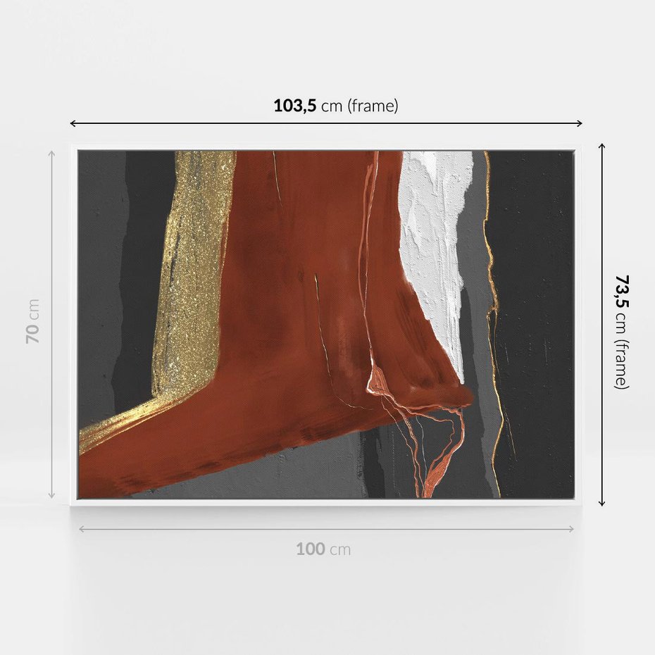 Obraz w ramie 100x70 - Abstrakcyjna impresja - abstrakcja, nowoczesny - rama biała