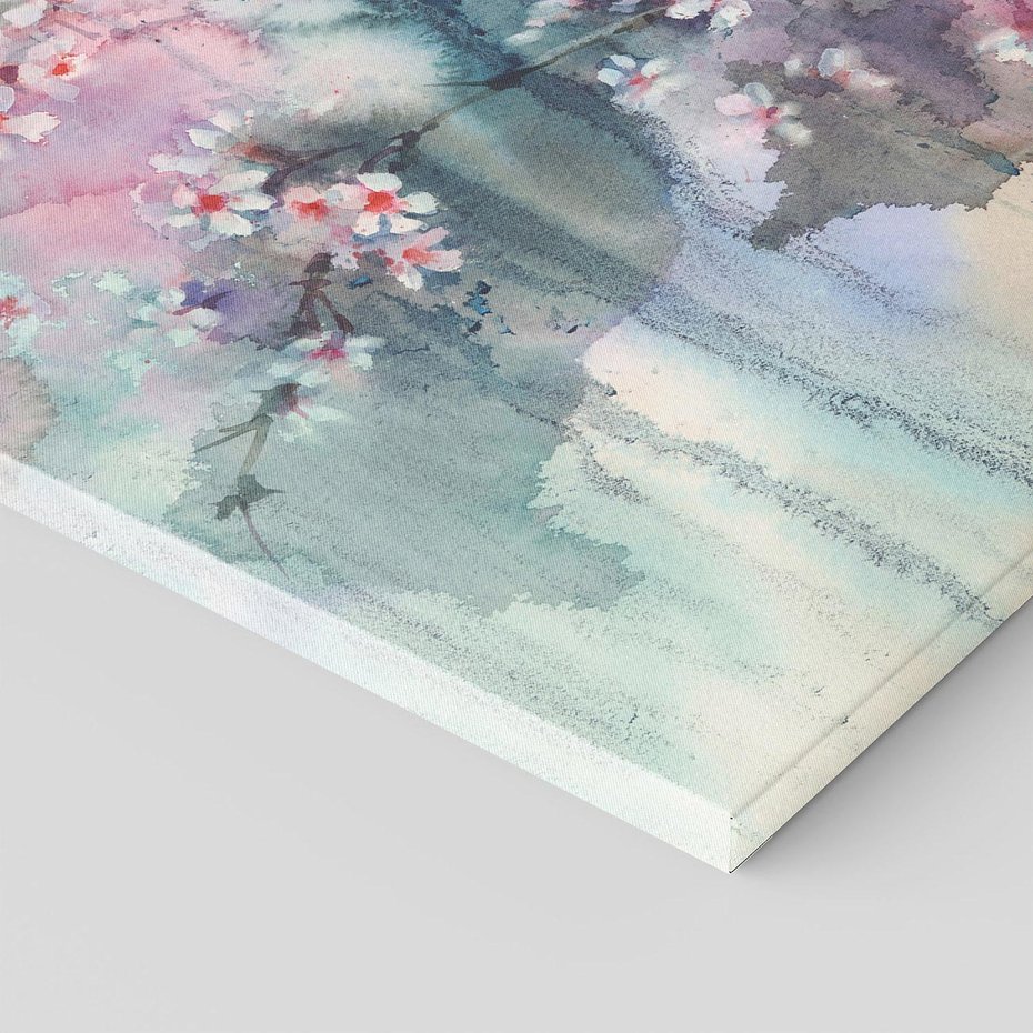 Obraz na płótnie 80x120 - Efemeryczne Kwitnienie Drzew - akwarela, rozmyte pastelowe tłó