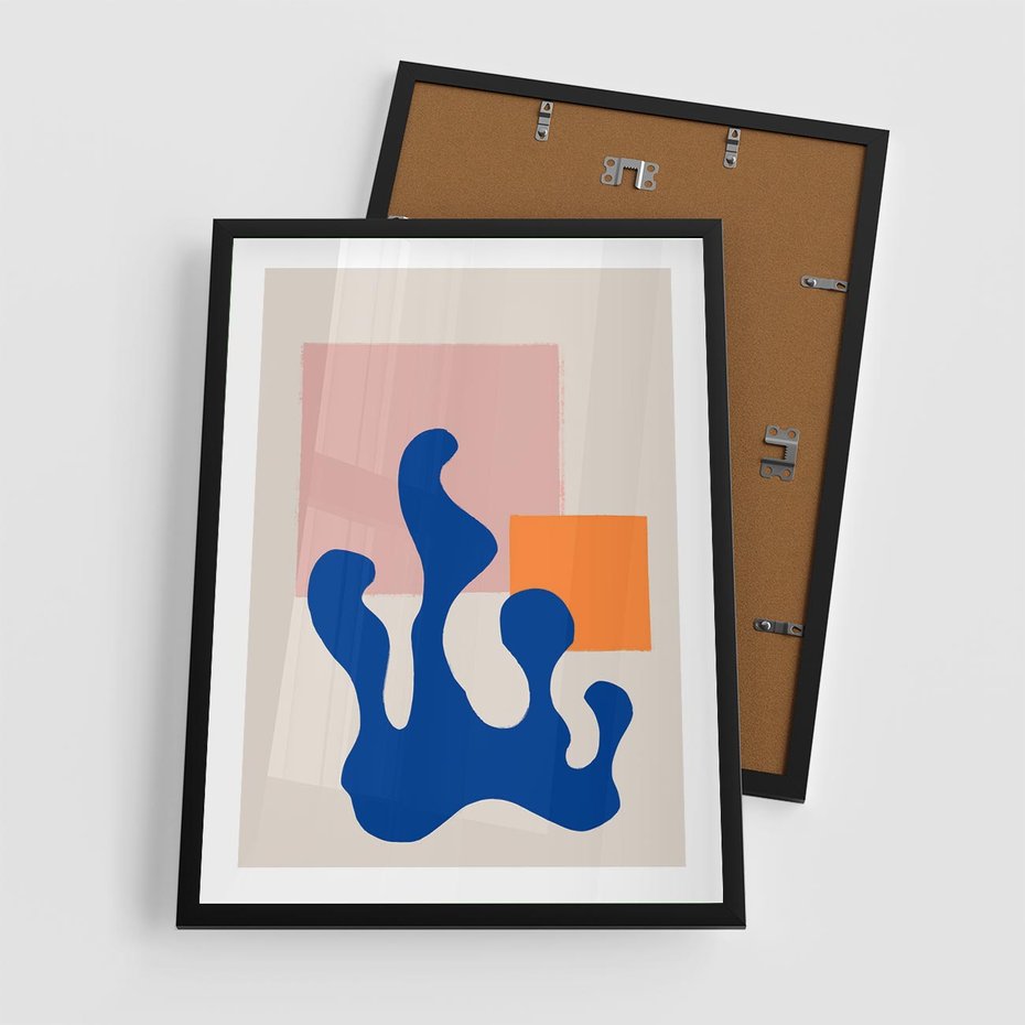 Plakat w ramie 50x70 - Bezgraniczna Galeria Plam - abstrakcja, nowoczesny plakat - rama czarna