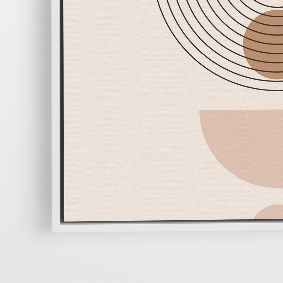 Obraz w ramie 50x50 - Strukturalne Kształty Postępu - boho plakat, minimalizm - rama biała