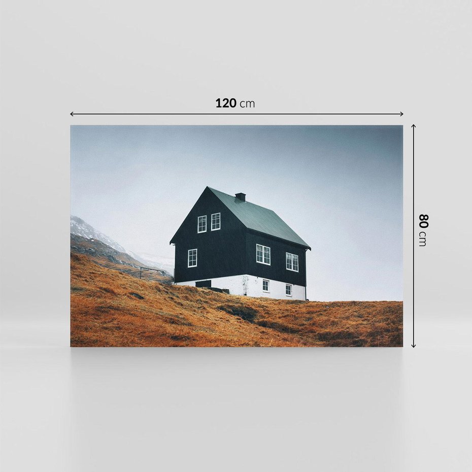 Obraz na płótnie 120x80 - Ciepło i Przytulność - skandynawski, domek