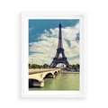 Plakat w ramie 50x70 - Wieża Eiffla - Ikona Paryża - wieża, Eiffla - rama biała
