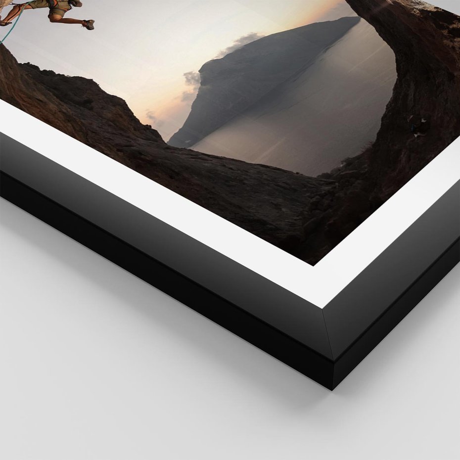 Plakat w ramie 50x70 - Wspinaczka na Wysokie Góry - wspinaczka, góry - rama czarna