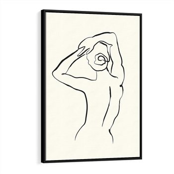 Obraz w ramie 70x100 - Tajemniczy Rytm - kobieta, posąg - rama czarna