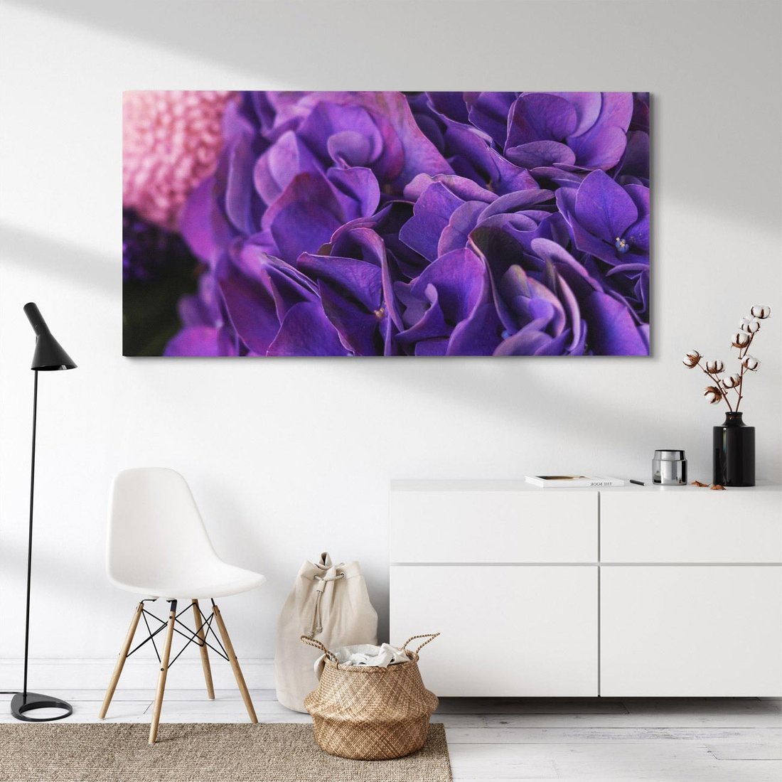 Obraz na płótnie 120x60 - Fioletowa hortensja - kwiaty, hortensja