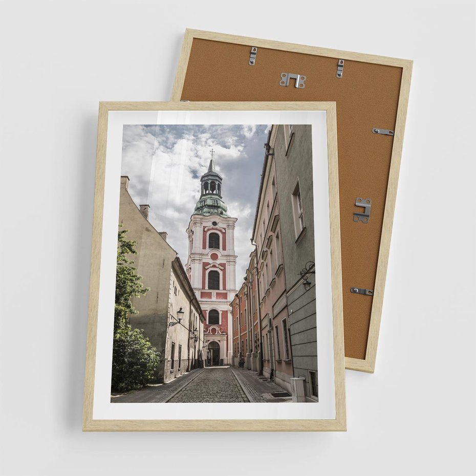 Plakat w ramie 50x70 - Magia perspektywy uliczki - uliczka, perspektywa - rama drewno