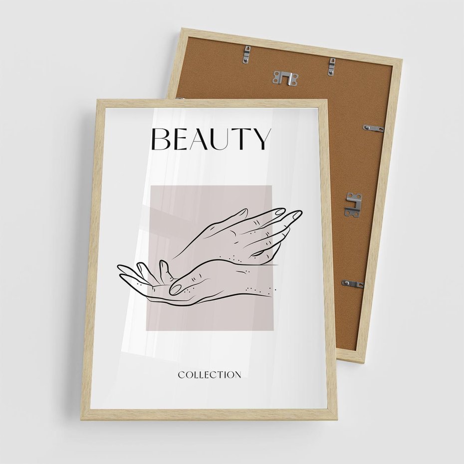 Plakat w ramie 50x70 - Wibracje Nieprzewidywalnych Form - bogo plakat, dłonie - rama drewno