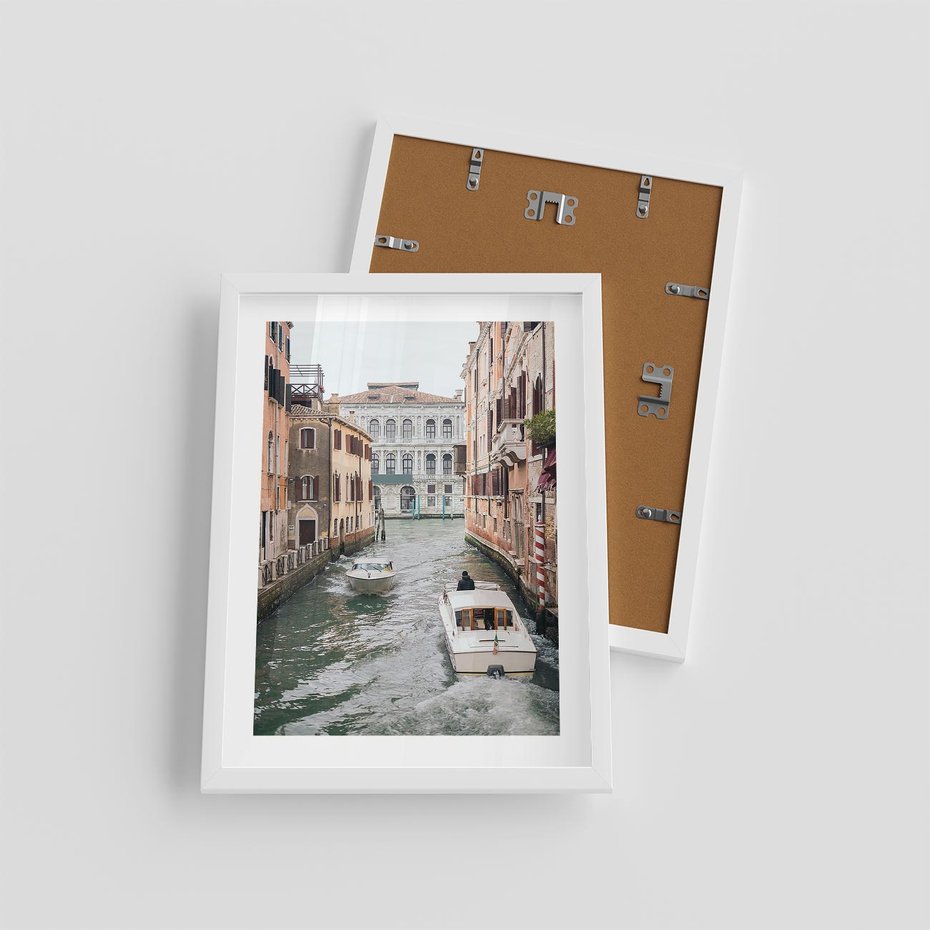 Plakat w ramie 30x40 - Wenecja na Twojej Ścianie - wenecja, kanały - rama biała