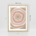 Plakat w ramie 30x40 - Roztopione Granice - abstakcyjne koła, delikatne odcienie beżu - rama drewno