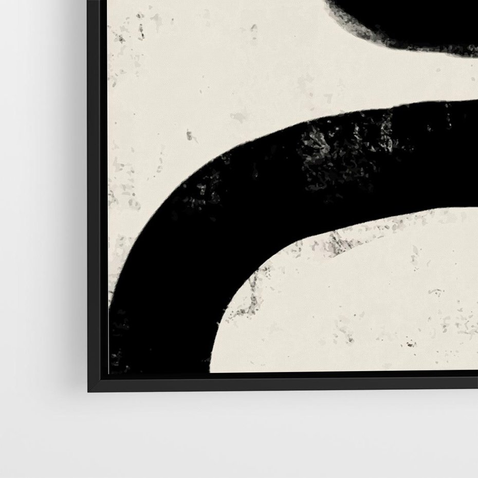 Obraz w ramie 50x50 - Przenikające Plamy - abstrakcyjna sztuka, minimalizm - rama czarna