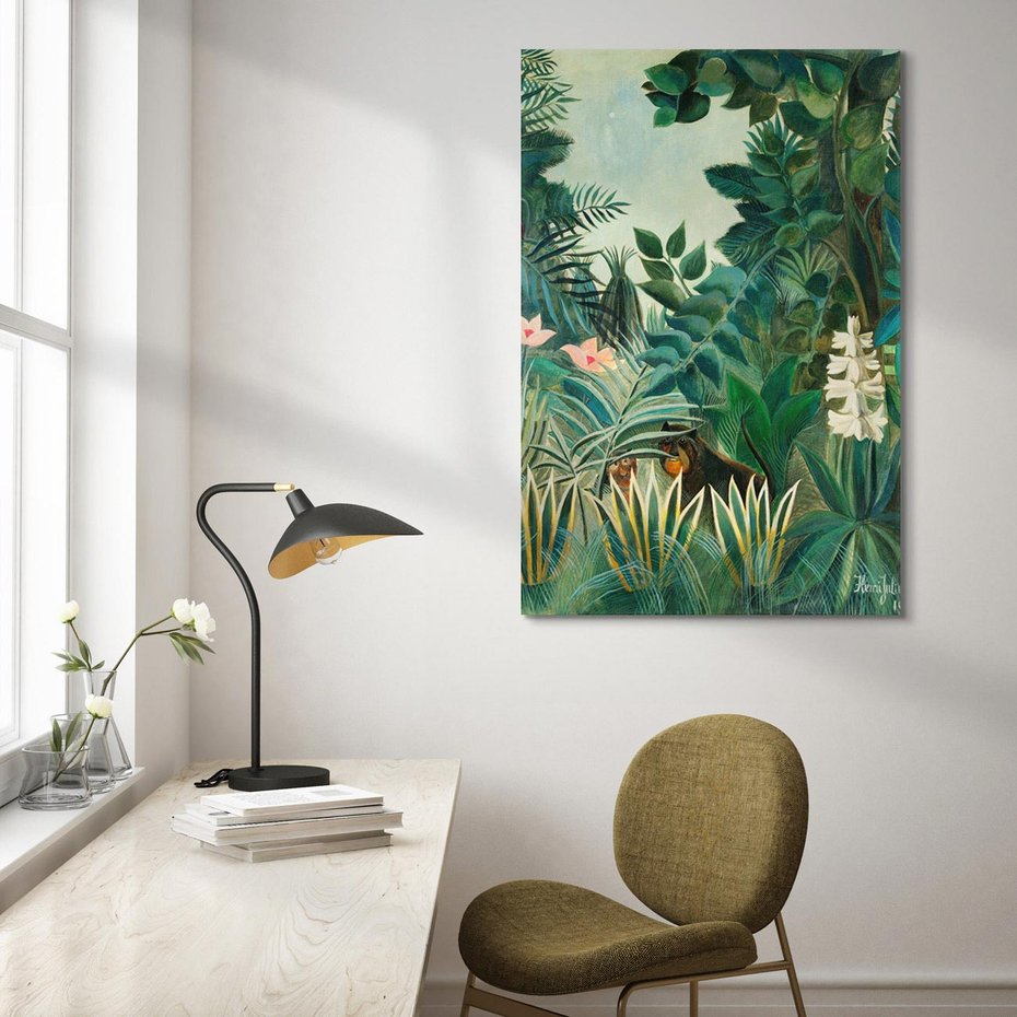 Obraz na płótnie 70x100 - "The Equatorial Jungle " (1909) Henri Rousseau - Reprodukcja - reprodukcja, obraz na płótnie