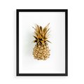 Plakat w ramie 50x70 - Ekskluzywny Akcent - złoty, ananas - rama czarna