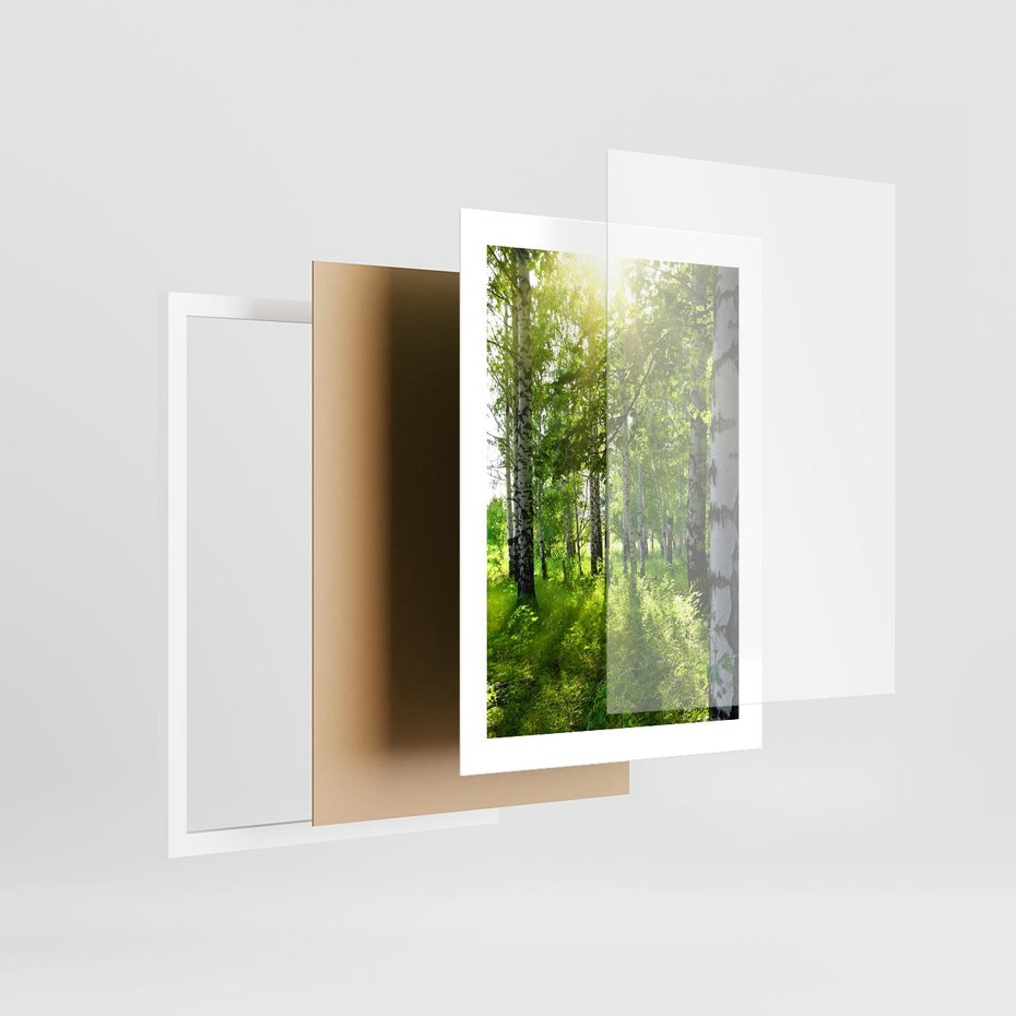 Plakat w ramie 30x40 - Lasowa Księżycowa Noc - las, drzewa - rama biała