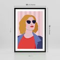 Plakat w ramie 50x70 - Kobieca Ekspresja - nowoczesny plakat, styl retro - rama czarna