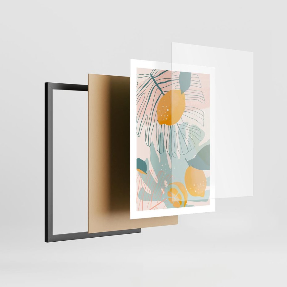 Plakat w ramie 50x70 - Świeżość Natury - plakat, nowoczesna grafika - rama czarna