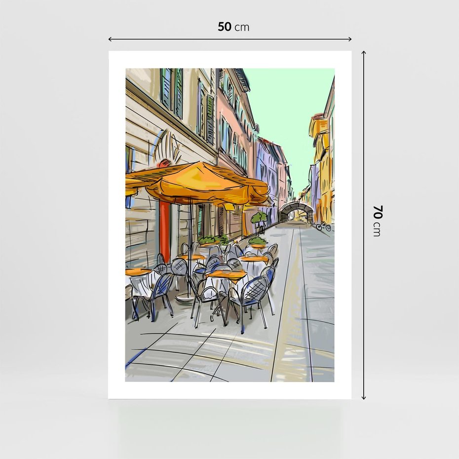 Plakat bez ramy 50x70 - Kawiarenkowy Szkic - malowany, szkic